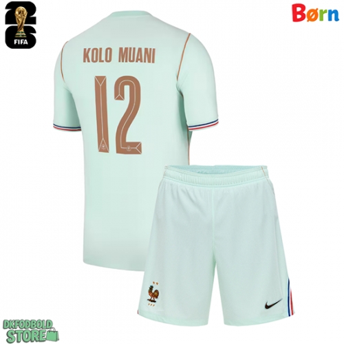 Frankrig Randal Kolo Muani #12 Replika Babytøj Udebanesæt Børn VM 2026 Kortærmet (+ Korte bukser)